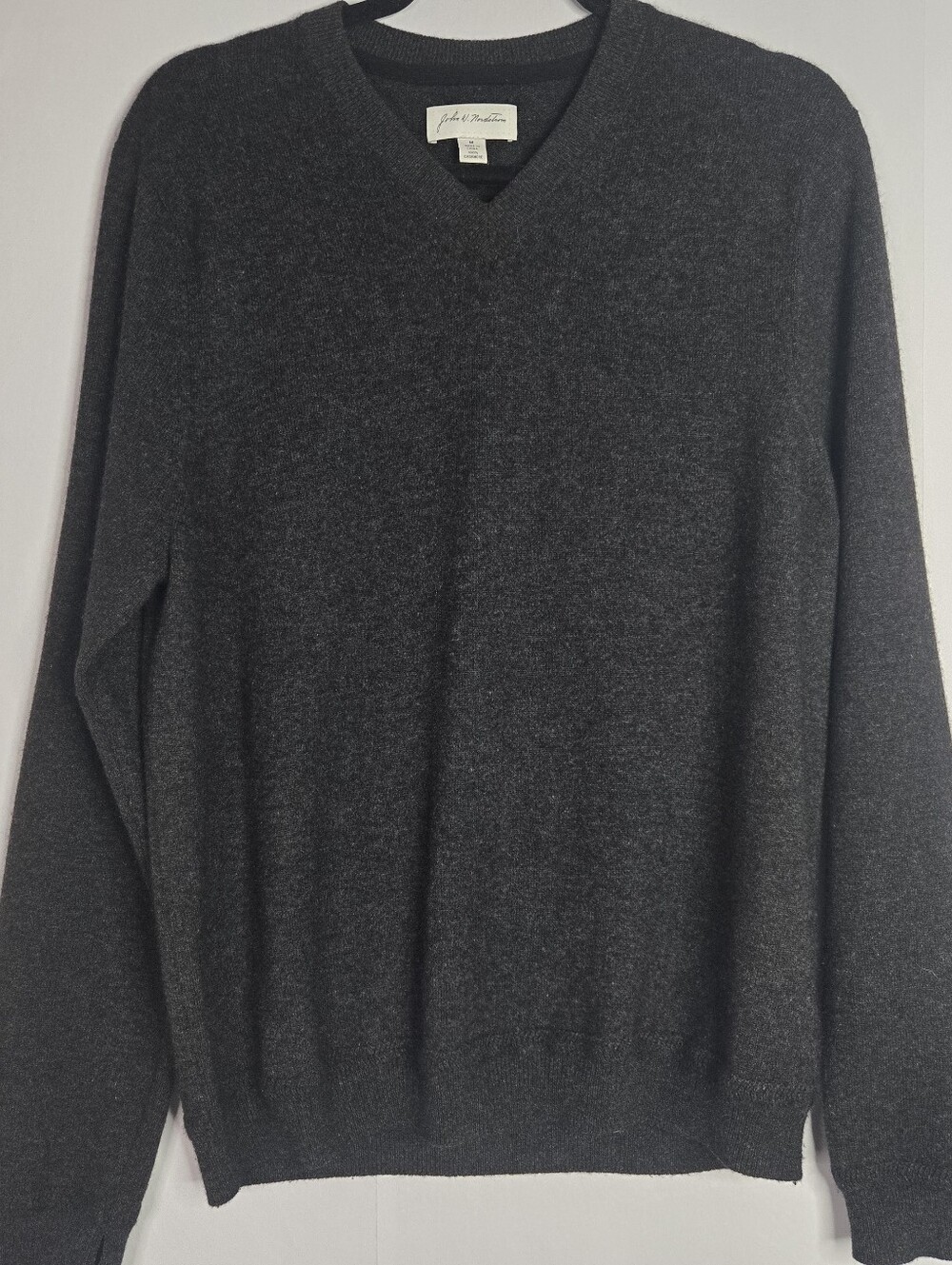 John W. Nordstrom Men Size M 100% Caahmere Luxury Sweater In Dark Gray